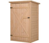 Outsunny Caseta de Jardín de Madera 75x56x115 cm Armario Cobertizo de Exterior para Herramientas con 3 Estantes Interiores Puerta con Pestillo y Techo Asfáltico