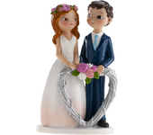 Figura para Tarta Pareja Corazón No Comestible PET 16 Cm