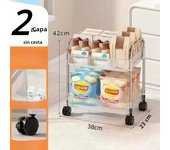 Transparent Storage Trolley Bathroom Slim Slide Organizer Shelves Multilayer Acrylic Rolling Cart With Removable Hanging Basket