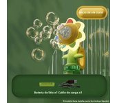 New Bubble Machine Toy Electric Automatic Sunflower Shaking Head Adjustment Light Dancing One Key Bubble Maker Toy For Kids