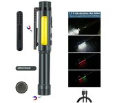 Powerful LED Pen Flashlight Multifunctional Aluminum Alloy Torch Built in 1200mAh Battery USB Rechargeable Magnetic Work Light