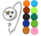 Crystal Aromatherapy Bracelet Bangle Diffuser Jewelry Tree of Life Perfume Oils Diffuser Aroma Diffuser Lockets Woman Bracelet