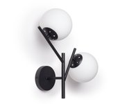Ledkia Lámpara de Pared de Metal y Cristal Balts Negro