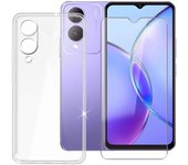 Funda Vivo Y17S (4G) Carcasa Gel TPU Silicona Transparente GTR + Protector Pantalla Cristal Templado Movilear