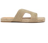 Castañer Sandalias planas slip-on Puri de mujer en yute y rayón