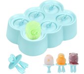 Moldes Para Helado, 6 Moldes Para Helado De Silicona Infantil, Mini Moldes Para Helado Para Niños Bebé - Azul