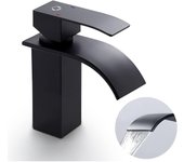 Grifo de lavabo en Cascada Negro with Altura de Caño 84 mm Grifo de baño en Cascada Negro