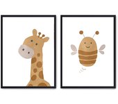 Set de 2 cuadros calidad premium con marco de madera - 30x40 cm o 50x70 cm - POSTER LAB
