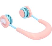 Ventilador de Cuello Colgando para niños, mini ventilador Eléctrico portátil, Carga USB para el aire libre en el hogar, color rosa