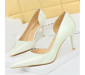 Women Party 7.5cm 10.5cm High Heels Office Patent Leather Pumps Lady Stiletto Low Heels Scarpins Cutout Elegant Orange Red Shoes