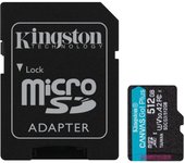 Tarjeta memoria micro secure digital sd xc 512gb kingston canvas go! plus clase 10 uhs - i u3 + adaptador sd