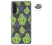 Tumundosmartphone Funda Gel Transparente para Oppo A91 diseño Cactus Dibujos