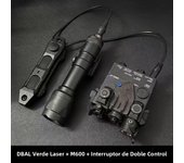 Nylon DBAL A2 Red Green Laser Light White LED Flashlight M600 Spotlight Dual Switch Quick Release Fit 20mm Rail