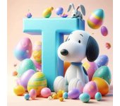 Cute Snoopy With Easter Egg Letters Diamond Painting Art 5d Diy Fantasy Cartoon Dog Alphabet Mosaic Cross Stitch Home Decor Gift