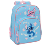 Mochila Infantil Adaptable a Carro Stitch "Happy" 26x34x11 Cm (Safta 612588185)