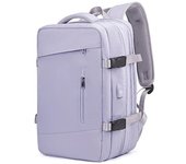 Mochila de viaje para hombres y mujeres, bolsa de viaje para senderismo impermeable, mochila para computadora portátil universitaria para viajar en avión, expansión