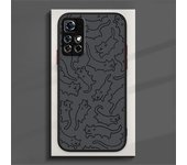 Art Comic Cat Matte Cover For Redmi Note 13 12 11 10 9 8 Pro Plus S T 5G 4G Frosted Translucent Phone Case