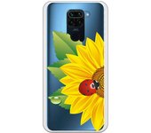 Funda compatible con Xiaomi Redmi Note 9 - Girasol y mariquita