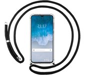 Funda Colgante Transparente para Vivo Y76 5G con Cordon Negro
