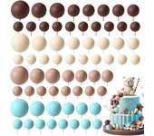 72Pcs Mini Foam Balloons Balls Cake Topper for Christmas Birthday Party Baby Shower Wedding Anniversary Cake Decoration