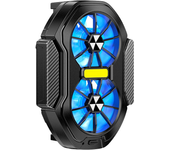 Dual Fan Mobile Phone Radiator Gaming Cooling Radiator Plug-in/Type-C Rechargeable Game Heat Sink with Blue Light for Android