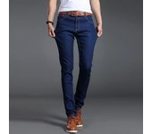 Men Denim Jeans Cotton Stretch Daily Slim Denim Pants Classic Daily All Seasons Light Blue Black Color Male Pencil Pants