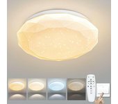 Lakoor Lámpara de Techo LED Lámpara de Techo Regulable Moderna Ø26,5cm 24W Lámpara de Techo con Temperatura de Color Ajustable y Control Remoto para Dormitorio, Salón, Baño, Cocina, Oficina