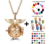 Mexico Style Tree Of Life Angel Necklace 16MM Music Ball Vintage Pregnancy Necklace Aroma Essential Oil Diffuser Locket Pendant