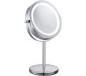 Espejo Maquillaje con Luz Luces Espejo Cosmético LED HD Doble Cara Aumento 1x/10x, 360° Rotación Redondo Cosmética Espejo Luminoso