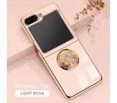 Luxury Electroplate Bright Surface TPU Soft Case for Samsung Galaxy Z Flip 6 5 4 5G Flip6 Magnet Holder Ring Shockproof Cover