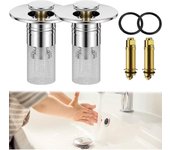 Infinitne Filtro de drenaje de piso de acero inoxidable, tapón de fregadero de baño, colador de drenaje de fregadero de baño de actualización 2024, tapón de fregadero de baño, tapón de drenaje de fregadero emergente (1 juego)