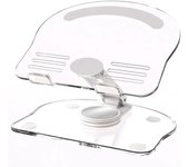 IPSDI Soporte de acrílico para Tablet con Base giratoria 360, Plegable, Ajustable, Transparente, para iPad, Pro, Air y Tablet de 4,7 a 13 Pulgadas