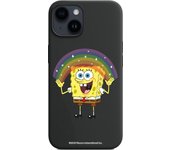 Funda original compatible con iPhone 14 Negrocon diseño de Bob Esponja Arco Iris
