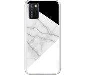 Funda compatible con Samsung Galaxy A02S - Be Unique Funda Gel mármol con blanco y negro