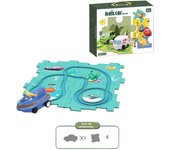 Puzzle Track Car Play Set Children's Educational Track Car DIY Dinosaur Park Rail City Scene Construction Education Toy Gifts