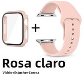 Glass+Case+Strap for Apple Watch Band 42mm 44mm 41mm 40mm 38mm 45mm 49mm Screen Protectors for Apple IWatch Series 8 7 6 SE 5 4