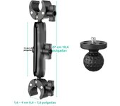 Action Camera Accessories For Insta360 One X2 X3 Motorcycle Bicycle Double Clip Bracket for GoPro 11 10 9 Bike Selfie Stick