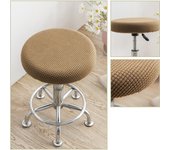Bar Stool Cover Polar Fleece Round Chair Cover Removable Stool Slipcover Solid Seat Cushion Protector Washable Bar Stool