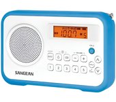 Sangean prd18 b-a azul blanco radio digital portátil fm am pantalla lcd alarma batería