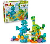 LEGO® DUPLO® Mi Ciudad Dinosaurios sobre Ruedas 3en1 Juguete para Aprender Jugando, Juego Creativo con 6 Figuras Construibles, Regalo para Preescolares de 3 Años o Más 10451