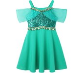 Summer Casual Girls Princess Mermaid Jasmine Elsa Anna Dress for Kids Cotton Clothes Isabella Mirabel Rapunzel Clothing