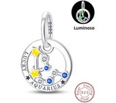 925 Silver Color Twelve Constellations Luminous Charms Beads Fit Pandora 925 Original Bracelets Fine DIY Birthday Jewelry Gifts