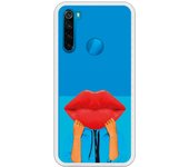 Funda compatible con Xiaomi Redmi Note 8 - Beso fondo Azul