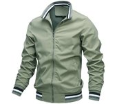 Autumn and Winter Men's Stand Collar Casual Zipper Jacket Outdoor Sports Coat Windbreaker Jacket for Men Waterproof Bomber