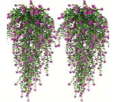 3pcs, Artificial Hanging Plants Fake Hanging Plant Faux Eucalyptus Leaf Greenery Vine Outdoor UV Resistant Plastic Plants