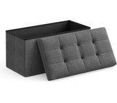 Baúl de Almacenaje Plegable - Taburete Reposapiés y Banco, Soporta hasta 300 kg, 38x76x38 cm, Ideal para Sala de Estar, Dormitorio y Entrada