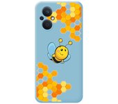 Funda Silicona Líquida Azul para Oppo Reno 8 Lite 5G diseño Abeja Dibujos