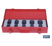 Cofan - Estuche de 10 Vasos de Impacto 1/2' - Set de Llaves de Vaso