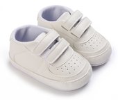 Newborn Baby Shoes Boy Girl Classical Sport Soft Sole PU Leather Solid Color First Walker Casual Sneakers White Baptism Shoes