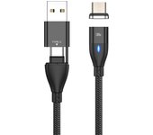 100W USB C Magnetic Charging Cable Fast Charger 3 in 1 USB Wire Cord For iPhone 12 11 Pro Xiaomi Samsung Macbook iPad